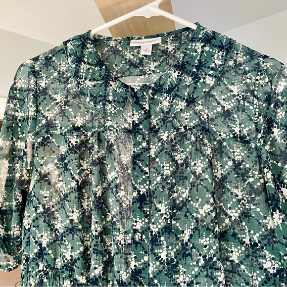 Sheer Green Button Down Liz Maternity Top Blouse, Size S - Picture 9 of 12